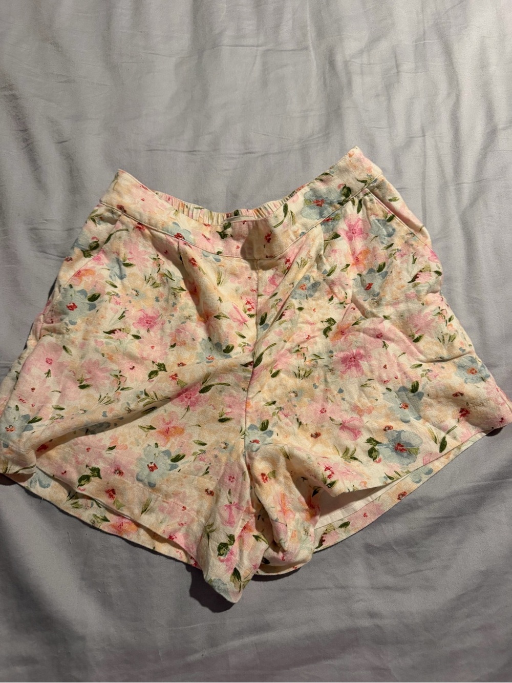 Abercrombie & Fitch Floral High-Waist Shorts - Pink, Blue, Green